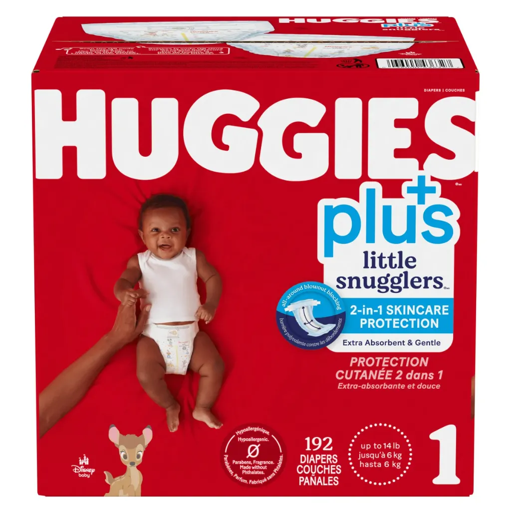 Huggies Little Snugglers Plus Diapers, Sizes 1 - 2