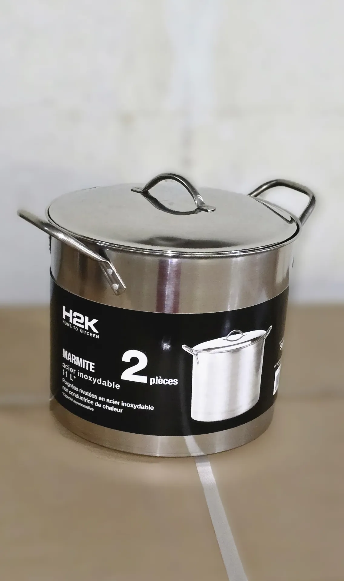 H2K Stainless steel pot with stainless steel lid - 2-piece set 11 L Gourmet