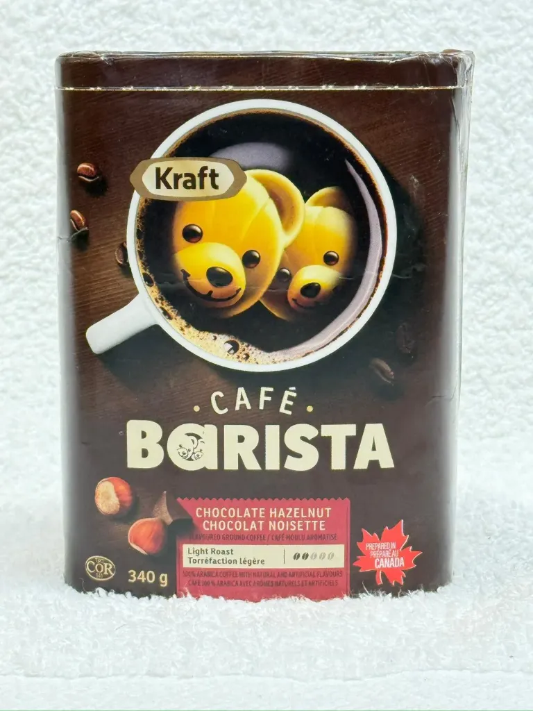 Café moulu torréfié léger aromatisé au chocolat et aux noisettes