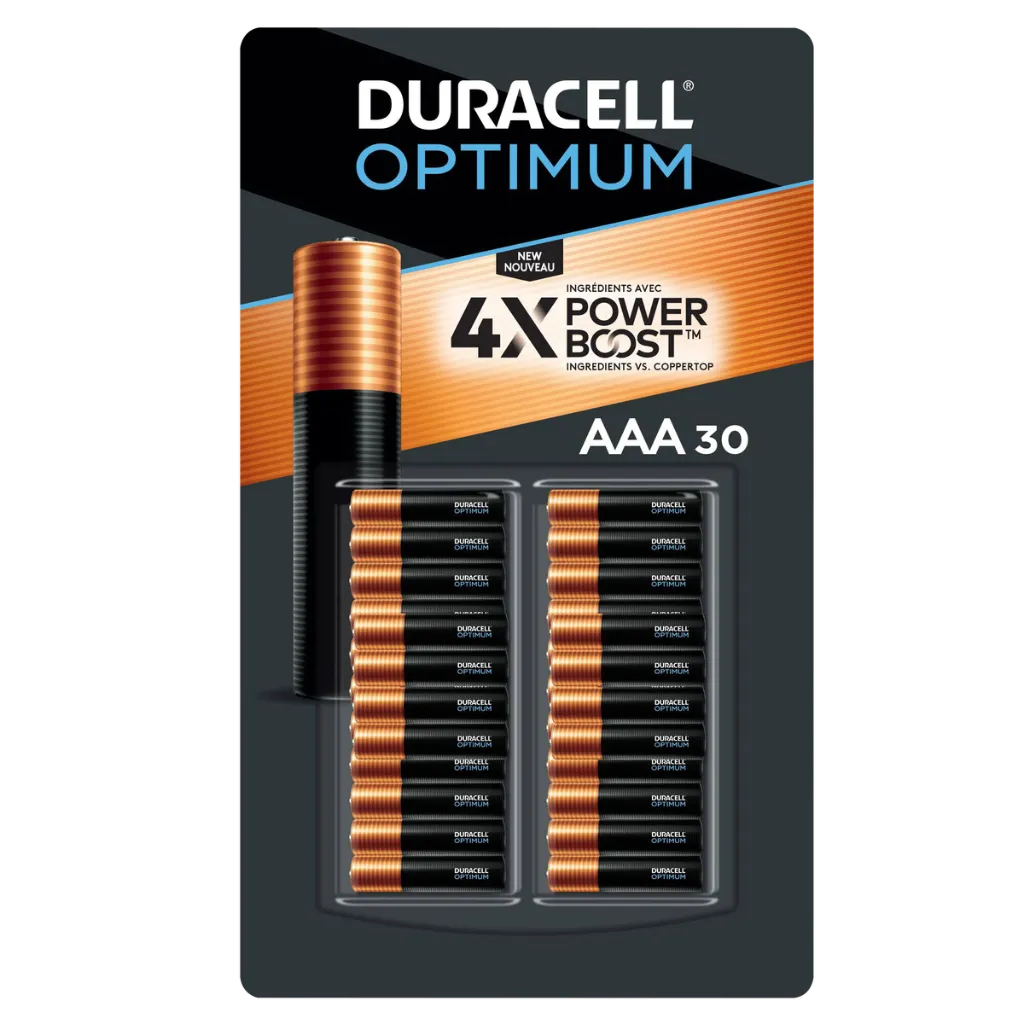 Duracell Optimum Power Boost AAA Batteries Pack of 30