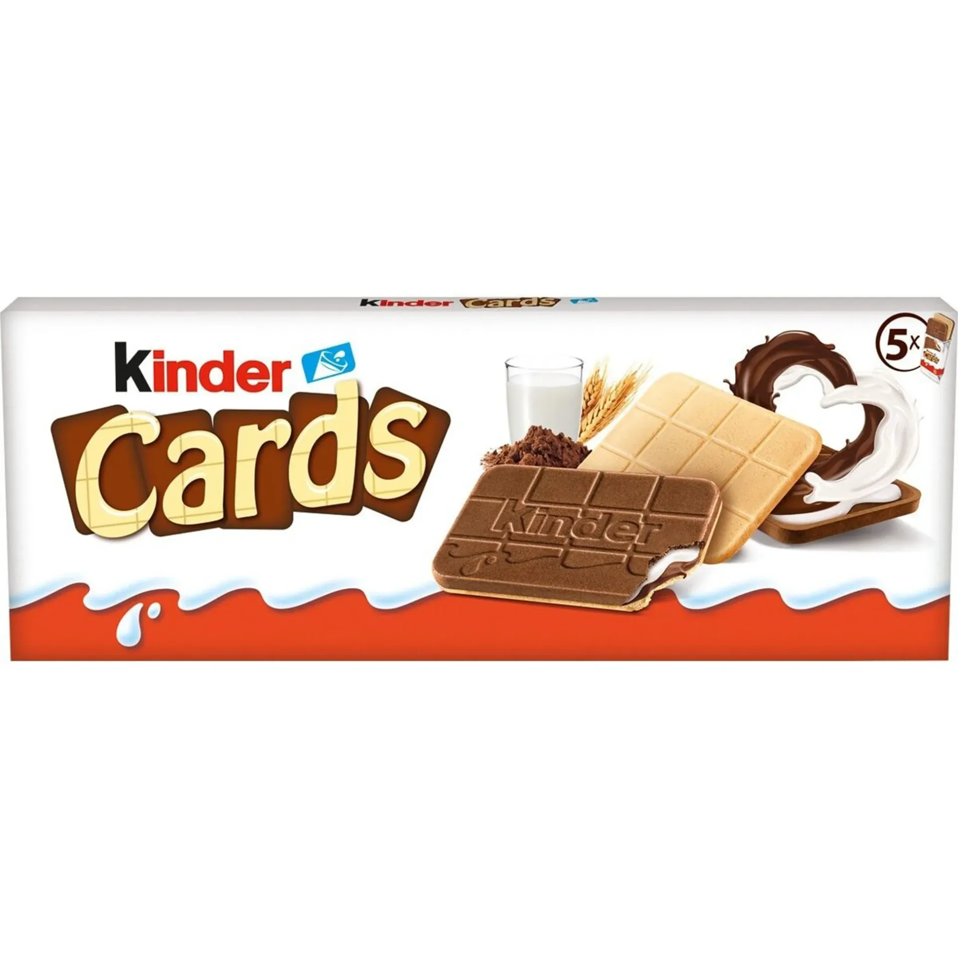 Kinder Cards Family Pack Two Layers Of Crispy Specialty With Cocoa And Milky Creams Filling
