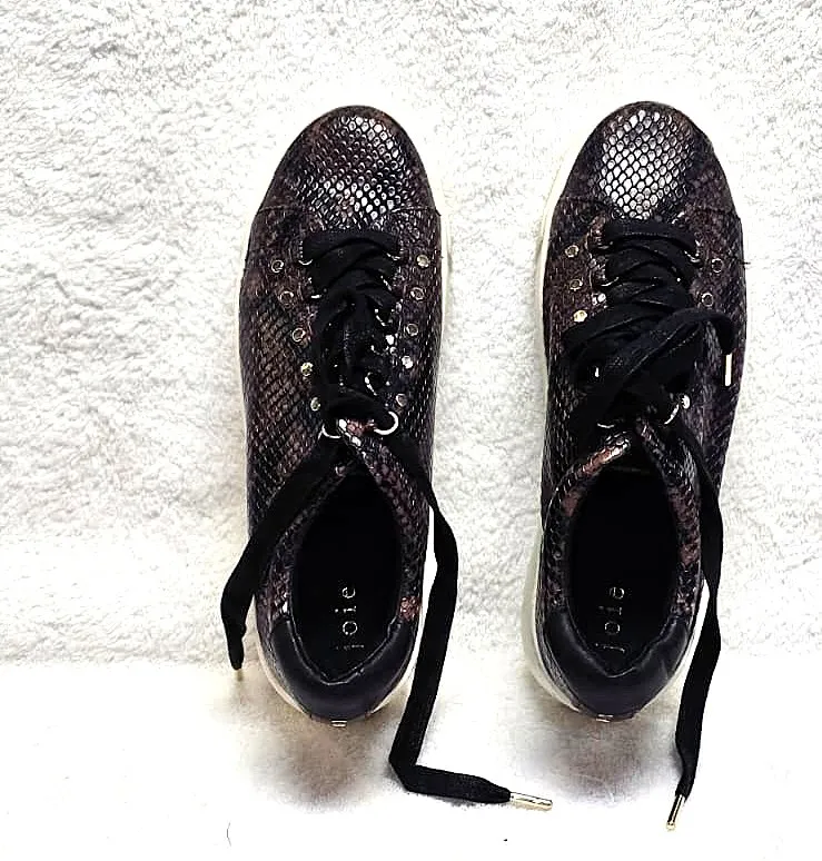 Joie Handan snakeskin-embossed leather sneaker 