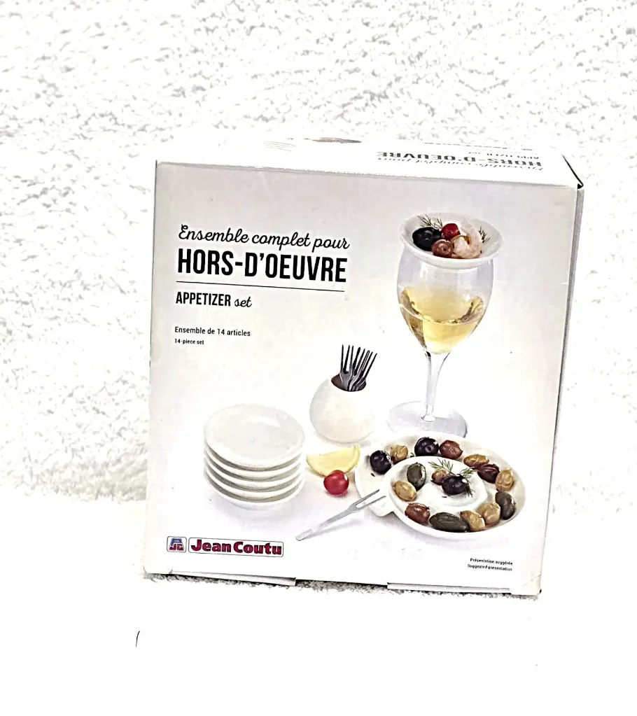 Lovely 14 Piece White China Hors-D'Oeuvre/Appetizer Set