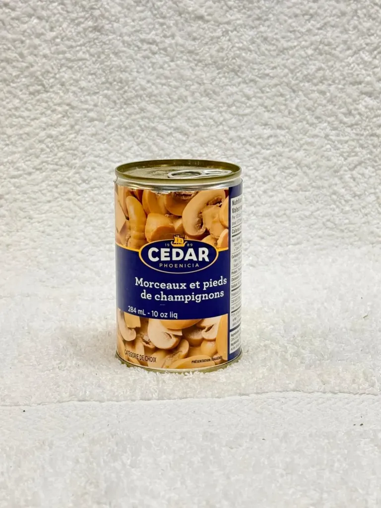 Cedar Phoenicia Pieces and stems of mushrooms 