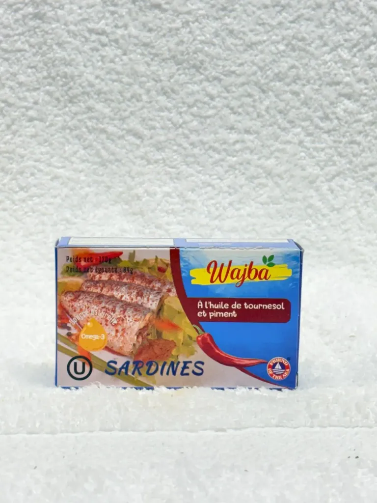 WAJBA SARDINES IN SUNFLOWER OIL SPICY 120GR