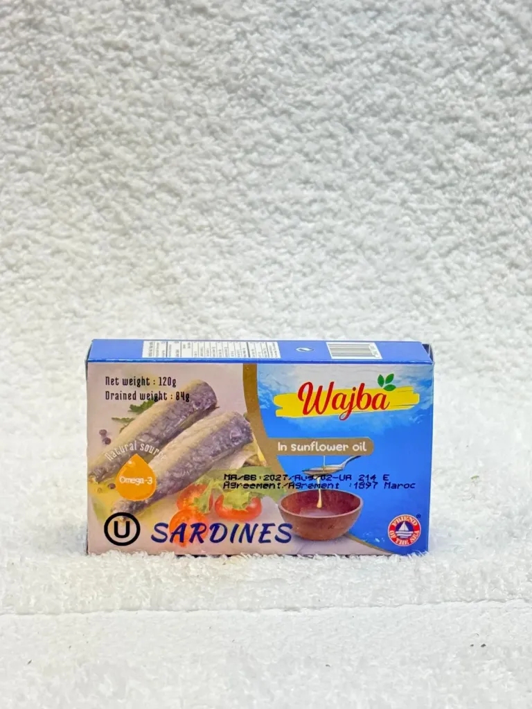 WAJBA SARDINES IN SUNFLOWER OIL 120GR 